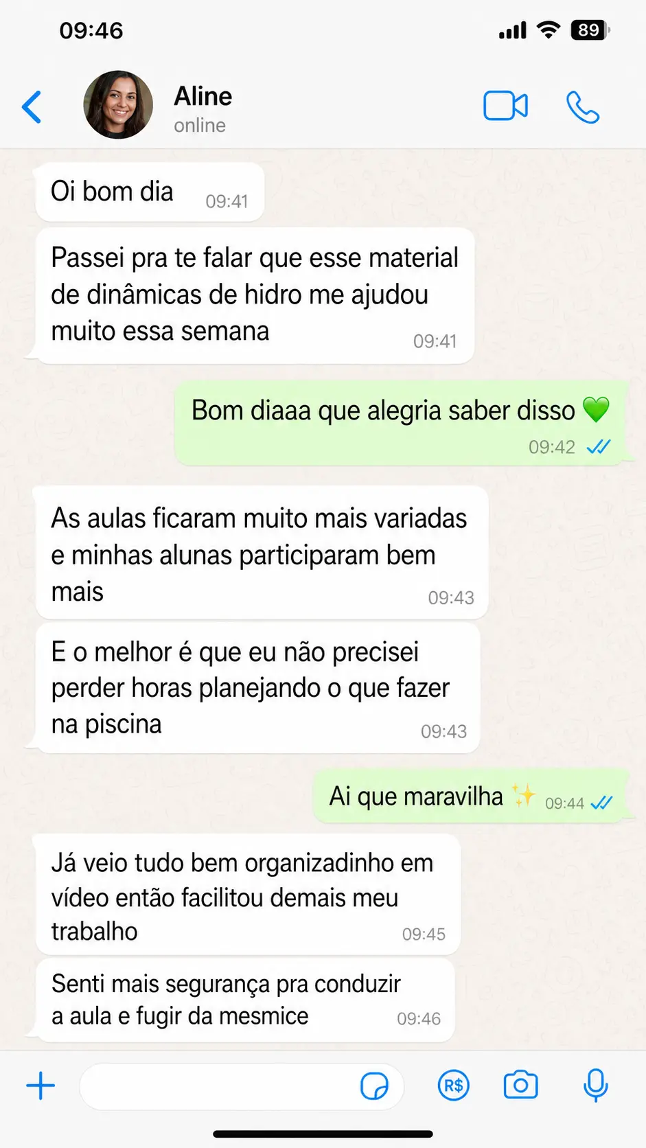 Depoimento no WhatsApp