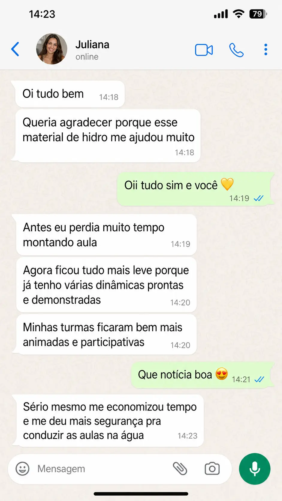 Depoimento no WhatsApp